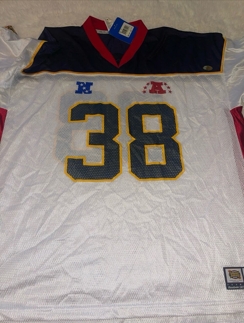 SuperBowl 38 Houston XXXVIII 2004 Reebok NFL Football Jersey White 3XL New W/tag